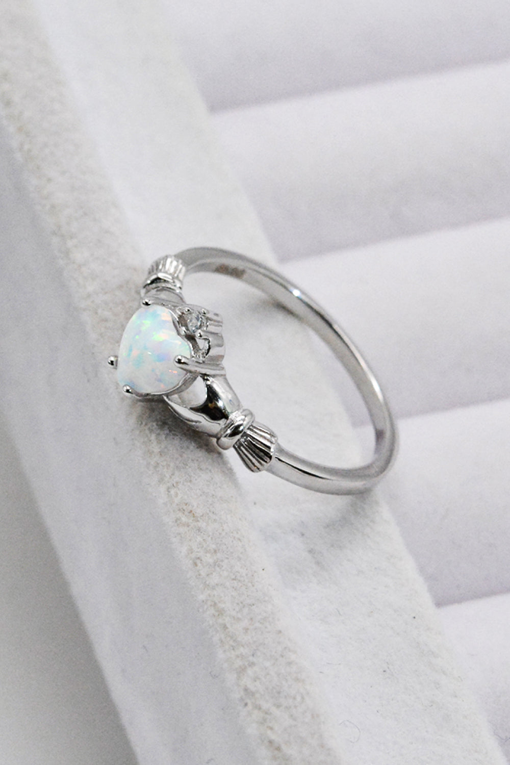 925 Sterling Silver Heart Opal Ring-Teresa&#39;s Fashionista LLC