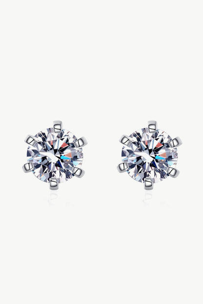 Inlaid Moissanite Stud Earrings-Teresa&#39;s Fashionista LLC