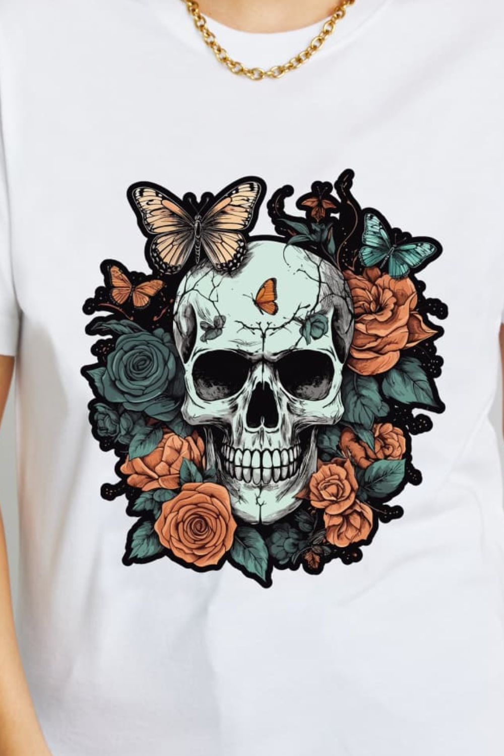 Simply Love Simply Love Full Size Skull Graphic Cotton T-Shirt-Teresa&#39;s Fashionista LLC