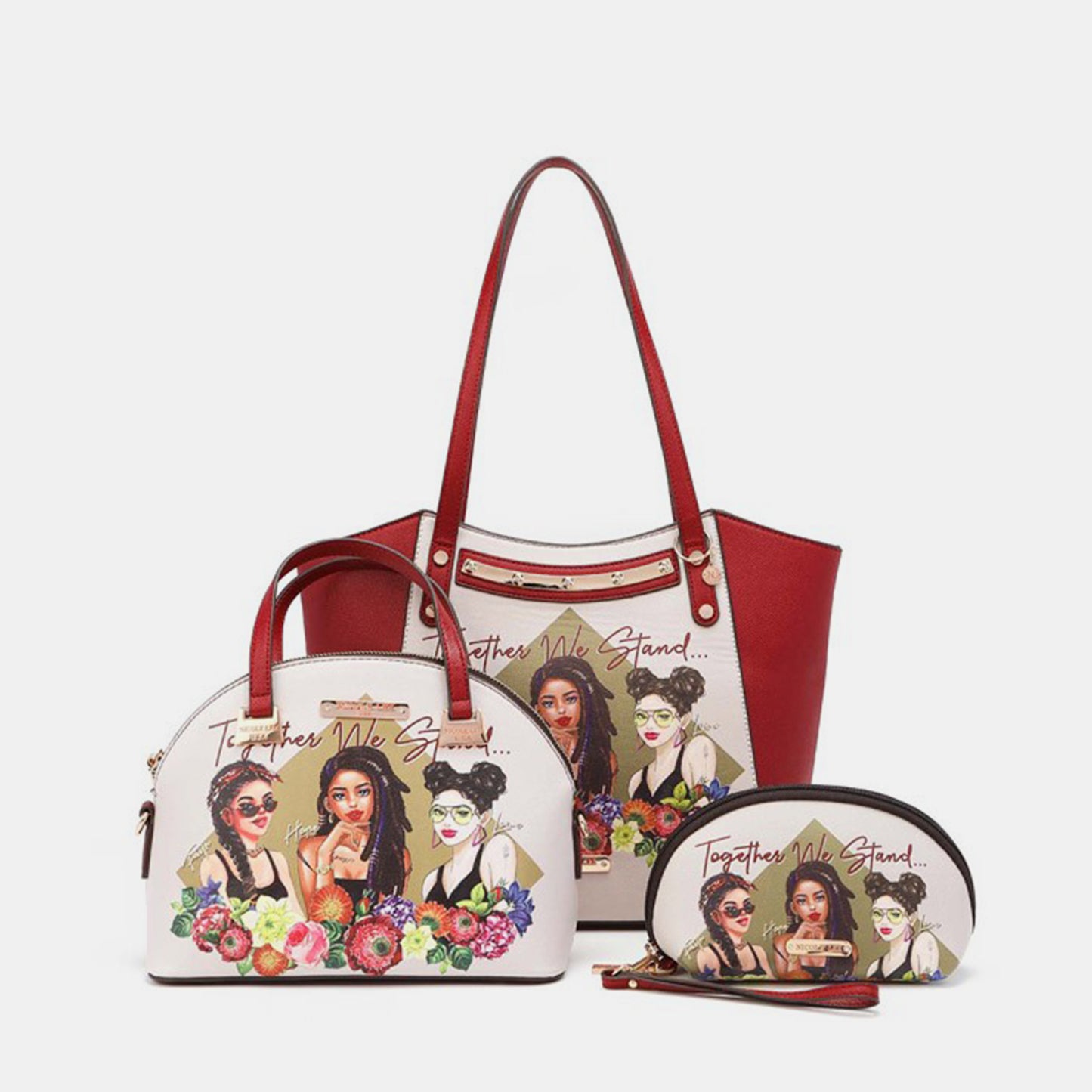 Nicole Lee USA TOGETHER WE STAND 3-Piece Handbag Set-Teresa&#39;s Fashionista LLC