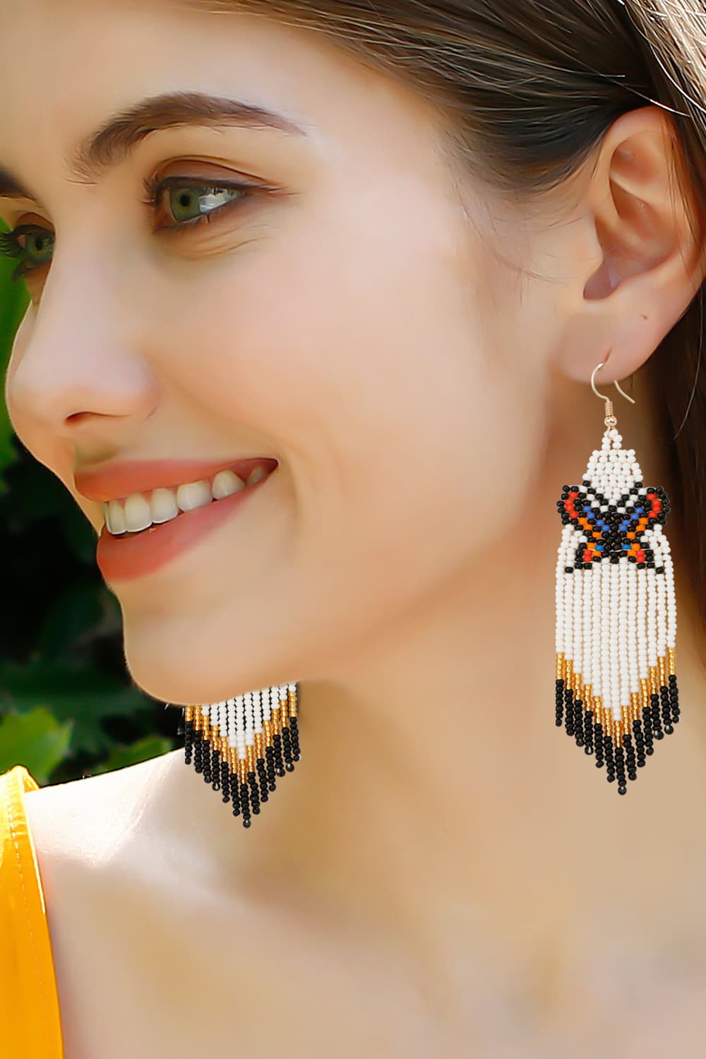 Butterfly Beaded Dangle Earrings-Teresa&#39;s Fashionista LLC