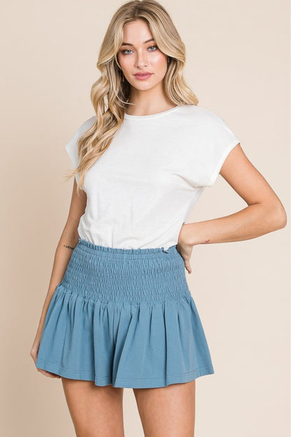 HEYSON Full Size Life's A Highway Mineral Washed Smocked Shorts-Teresa&#39;s Fashionista LLC