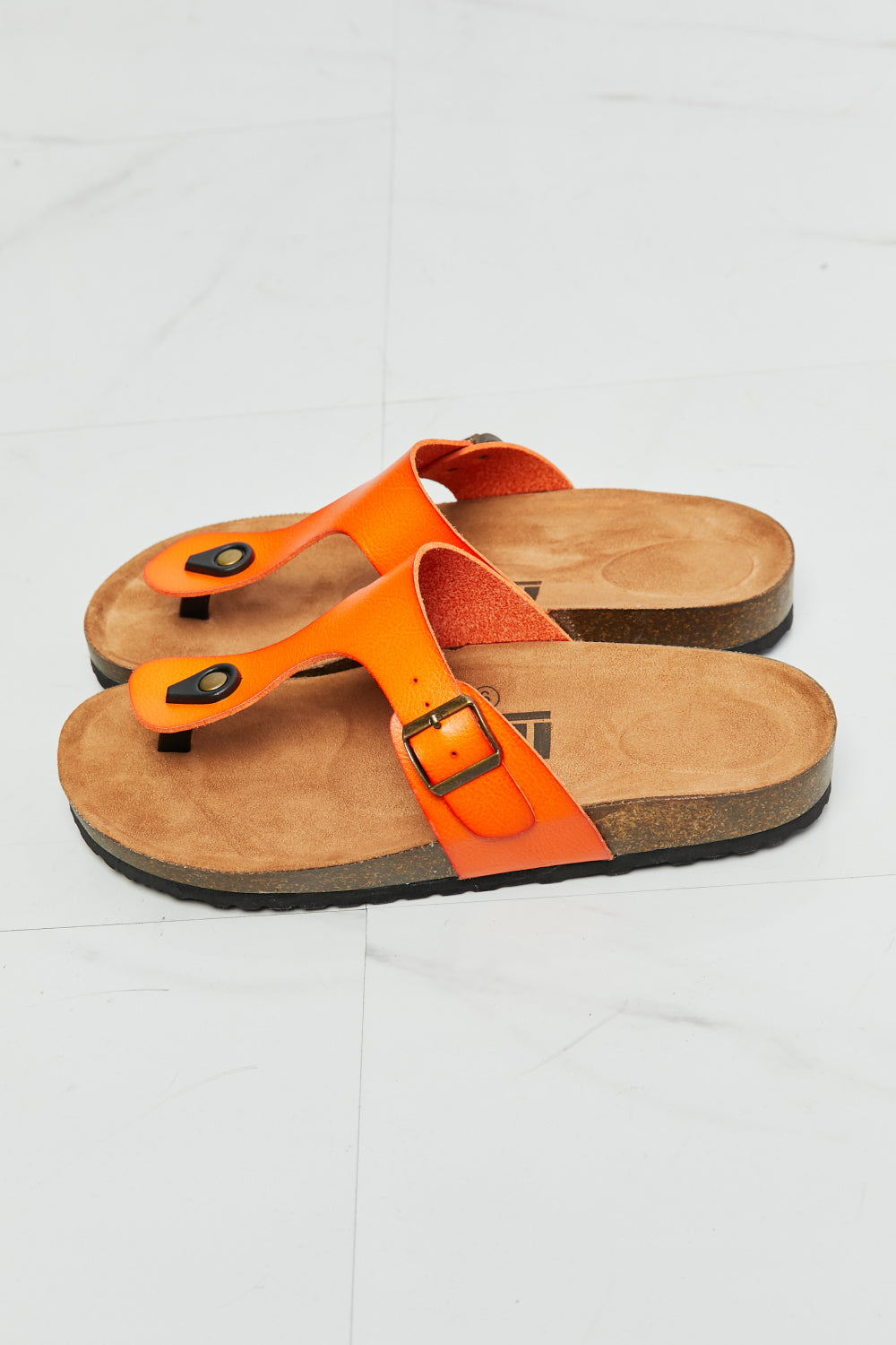 MMShoes Drift Away T-Strap Flip-Flop in Orange-Teresa&#39;s Fashionista LLC