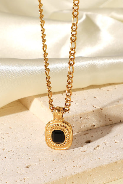 18K Gold Plated Inlaid Rhinestone Pendant Necklace-Teresa&#39;s Fashionista LLC