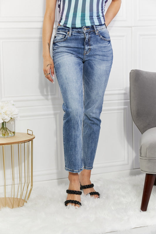 Kancan Full Size Amara High Rise Slim Straight Jeans-Teresa&#39;s Fashionista LLC