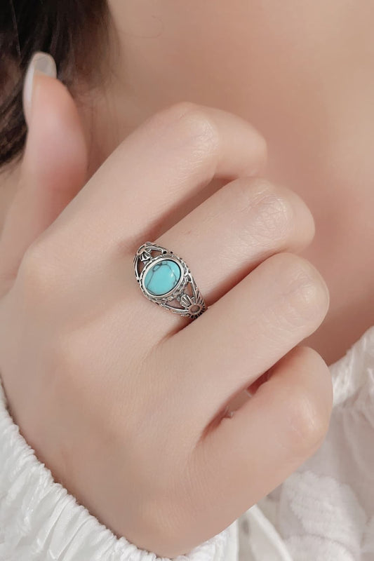 Turquoise 925 Sterling Silver Ring-Teresa&#39;s Fashionista LLC