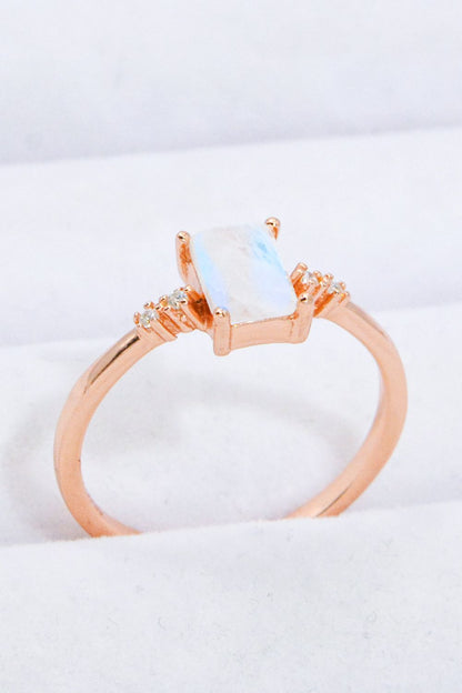 Rectangle Natural Moonstone Ring-Teresa&#39;s Fashionista LLC