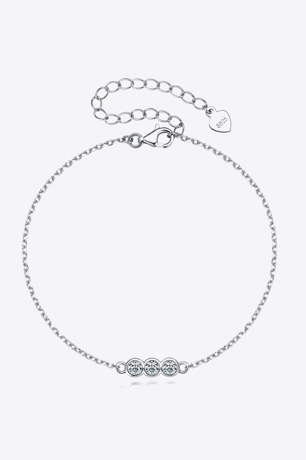 Moissanite 925 Sterling Silver Bracelet-Teresa&#39;s Fashionista LLC