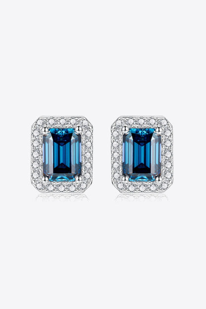 2 Carat Moissanite Stud Earrings in Indigo-Teresa&#39;s Fashionista LLC