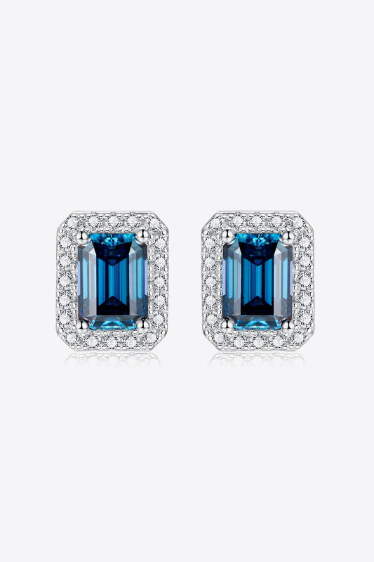 2 Carat Moissanite Stud Earrings in Indigo-Teresa&#39;s Fashionista LLC