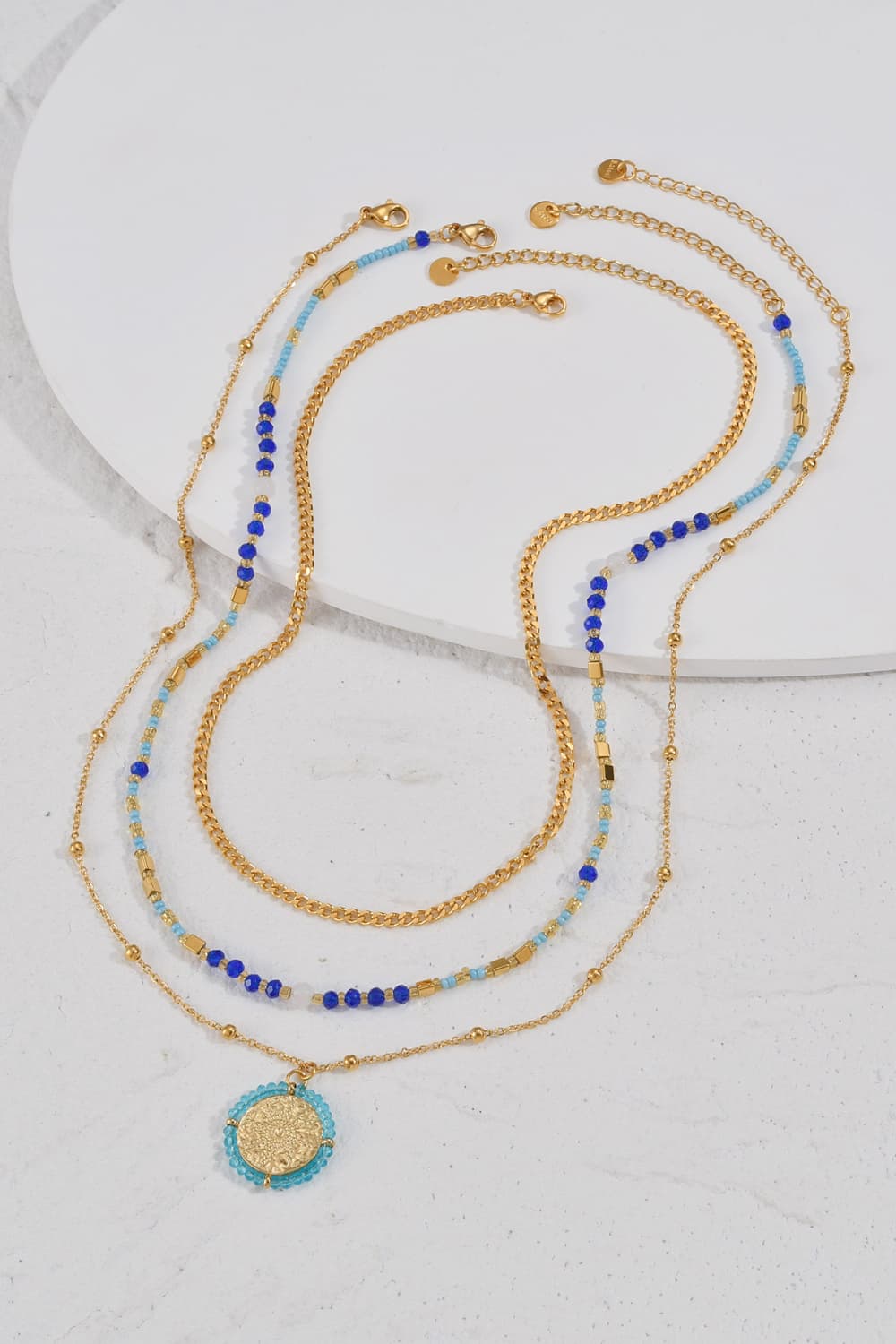 Three-Piece Beaded Necklace Set-Teresa&#39;s Fashionista LLC