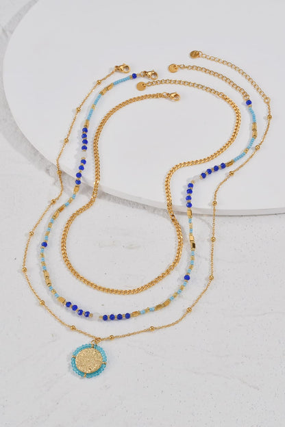 Three-Piece Beaded Necklace Set-Teresa&#39;s Fashionista LLC