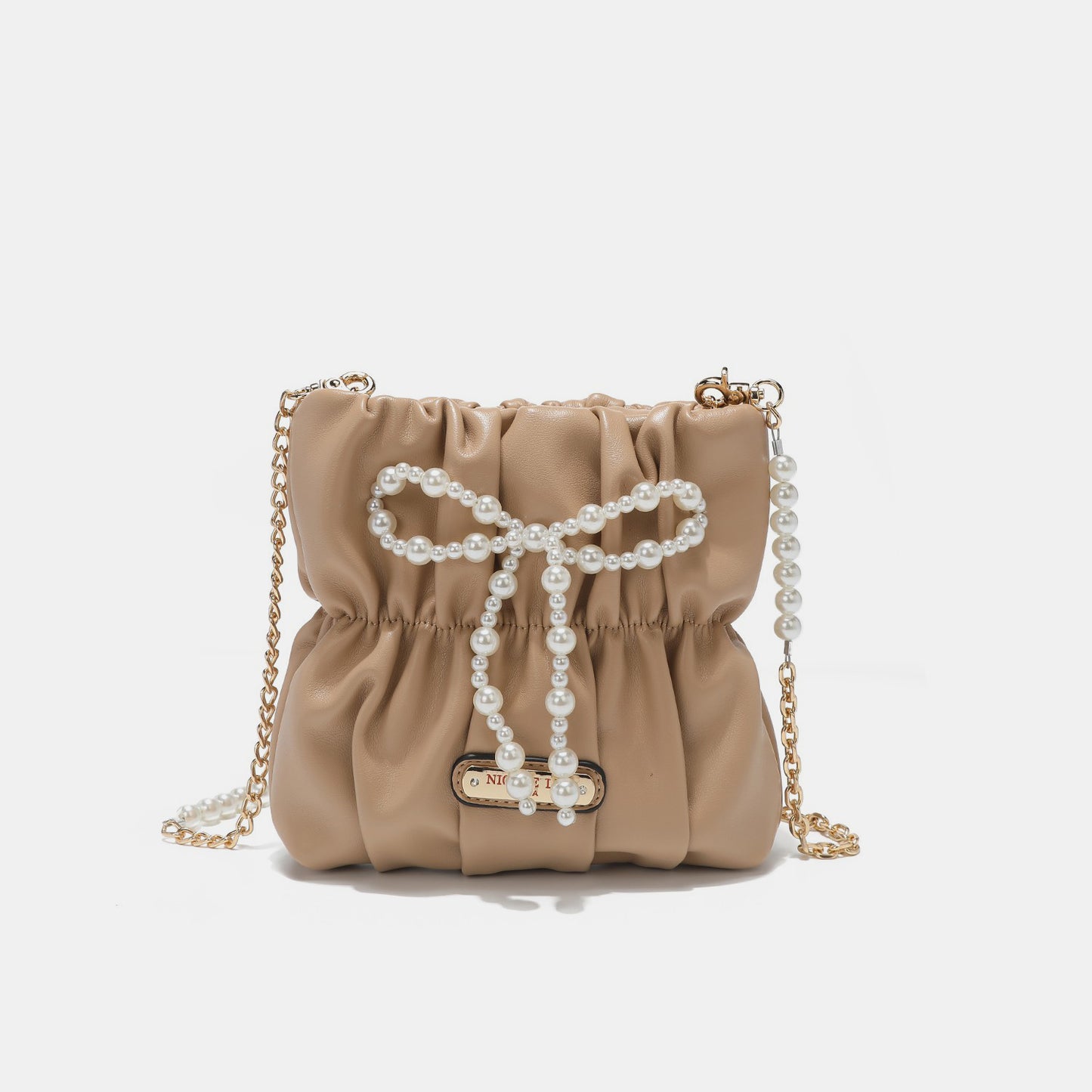 Nicole Lee USA Pearl Bow Chain Strap Purse-Teresa&#39;s Fashionista LLC