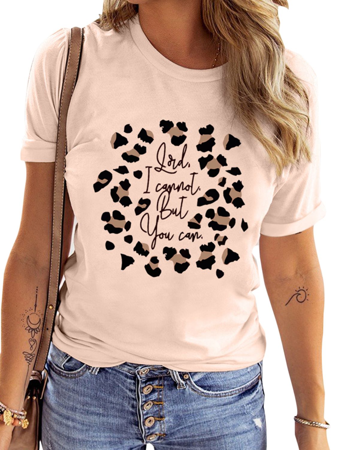 Graphic Round Neck Short Sleeve Tee-Teresa&#39;s Fashionista LLC