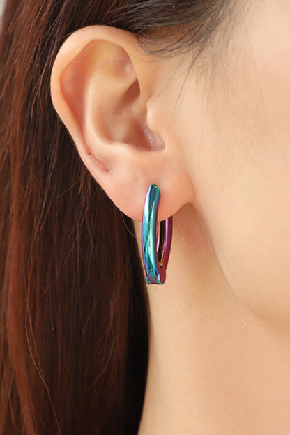 Bring It Home Multicolored Huggie Earrings-Teresa&#39;s Fashionista LLC