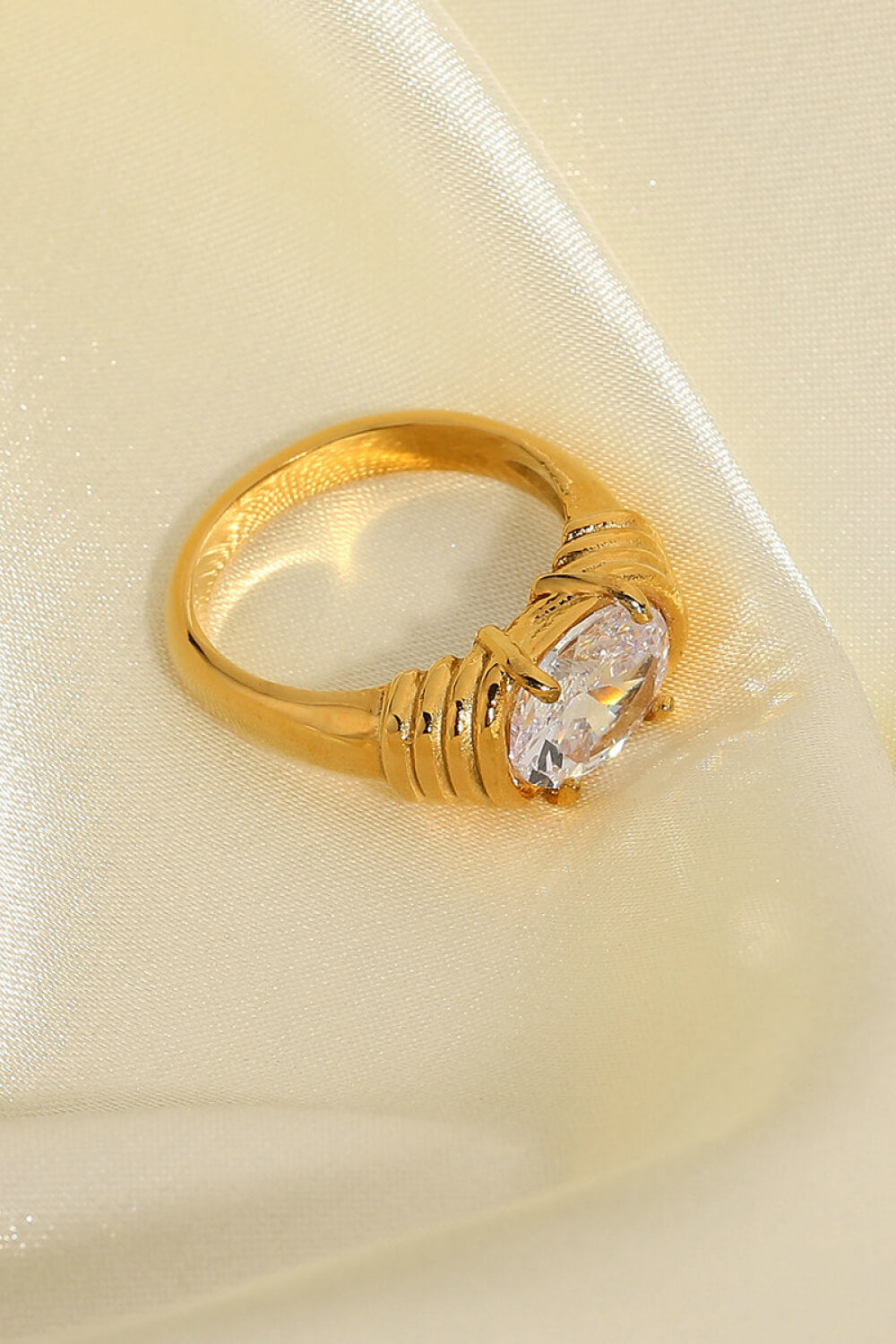 18K Gold Plated Zircon Ring-Teresa&#39;s Fashionista LLC