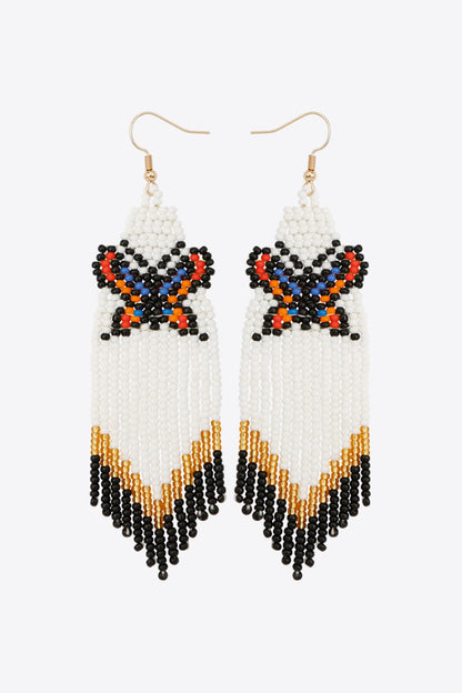 Butterfly Beaded Dangle Earrings-Teresa&#39;s Fashionista LLC