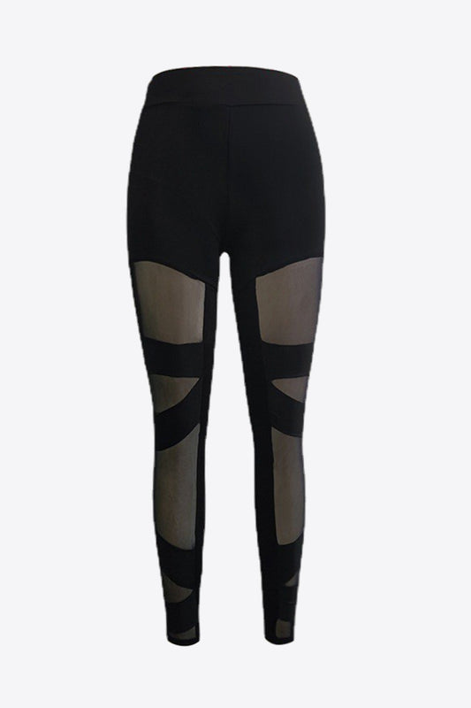 Spliced Mesh Leggings-Teresa&#39;s Fashionista LLC