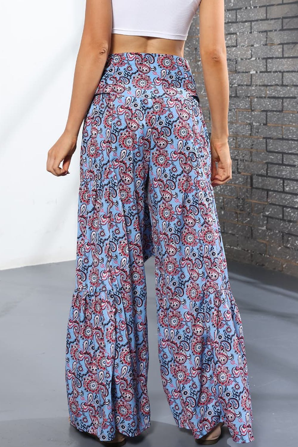 Printed High-Rise Tied Culottes-Teresa&#39;s Fashionista LLC