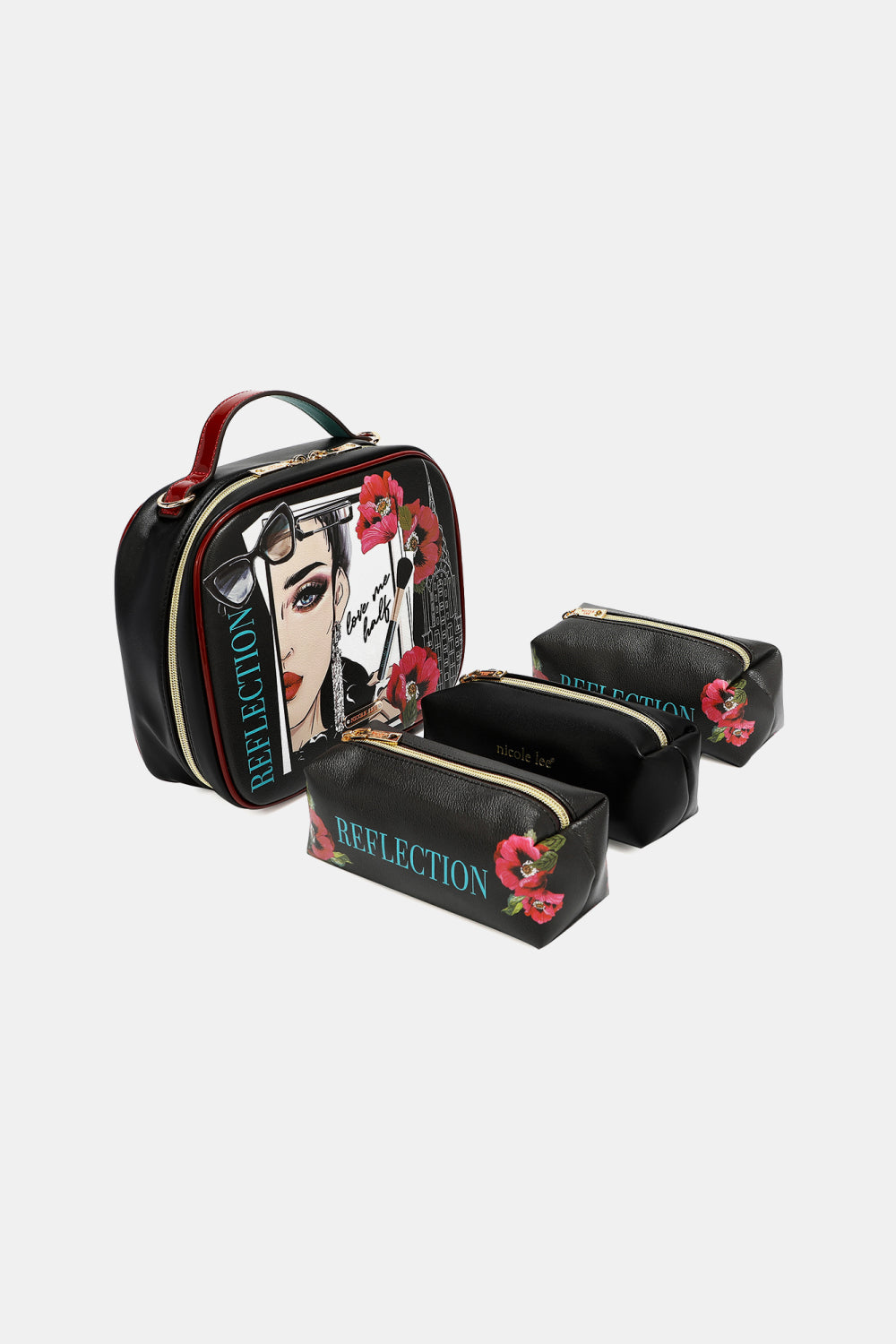 Nicole Lee USA Printed Handbag with Three Pouches-Teresa&#39;s Fashionista LLC