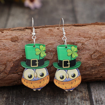 Owl Acrylic Dangle Earrings-Teresa&#39;s Fashionista LLC