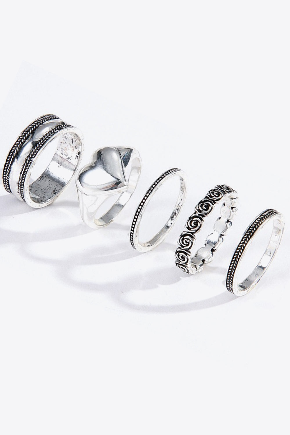 Zinc Alloy Five-Piece Ring Set-Teresa&#39;s Fashionista LLC