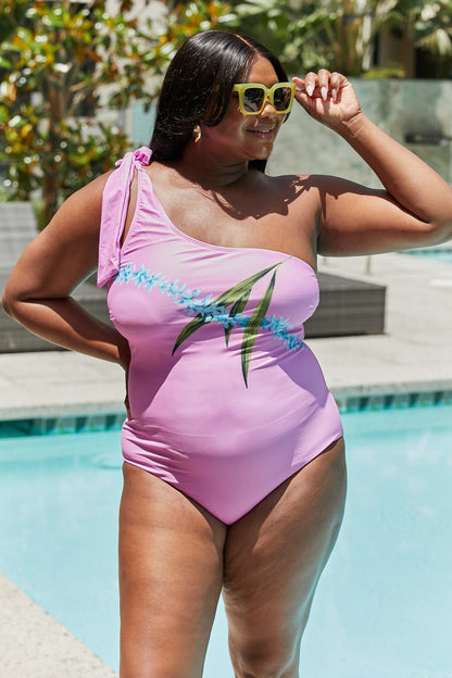 Marina West Swim Vacay Mode One Shoulder Swimsuit in Carnation Pink-Teresa&#39;s Fashionista LLC