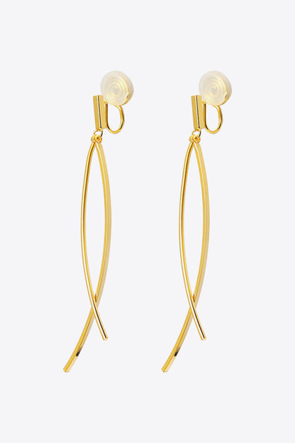 18K Gold Plated Clip-On Earrings-Teresa&#39;s Fashionista LLC