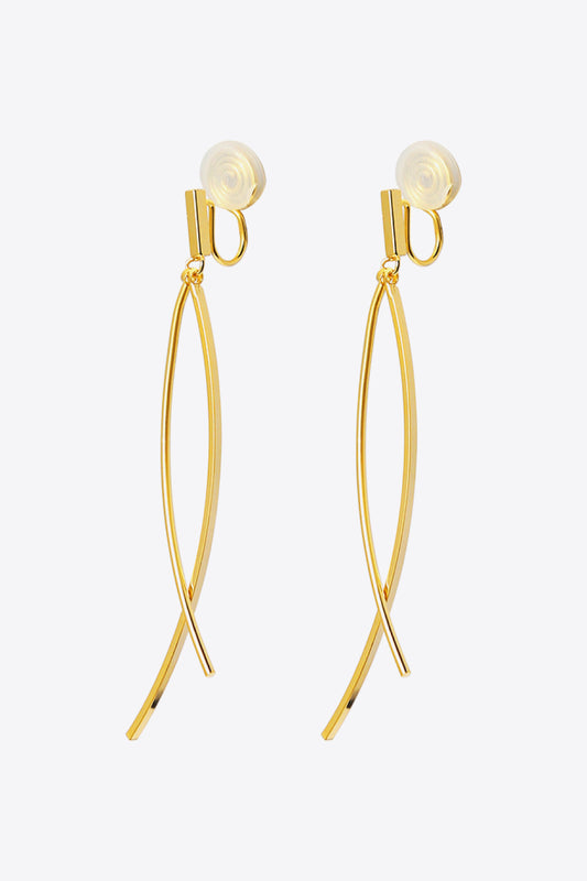 18K Gold Plated Clip-On Earrings-Teresa&#39;s Fashionista LLC