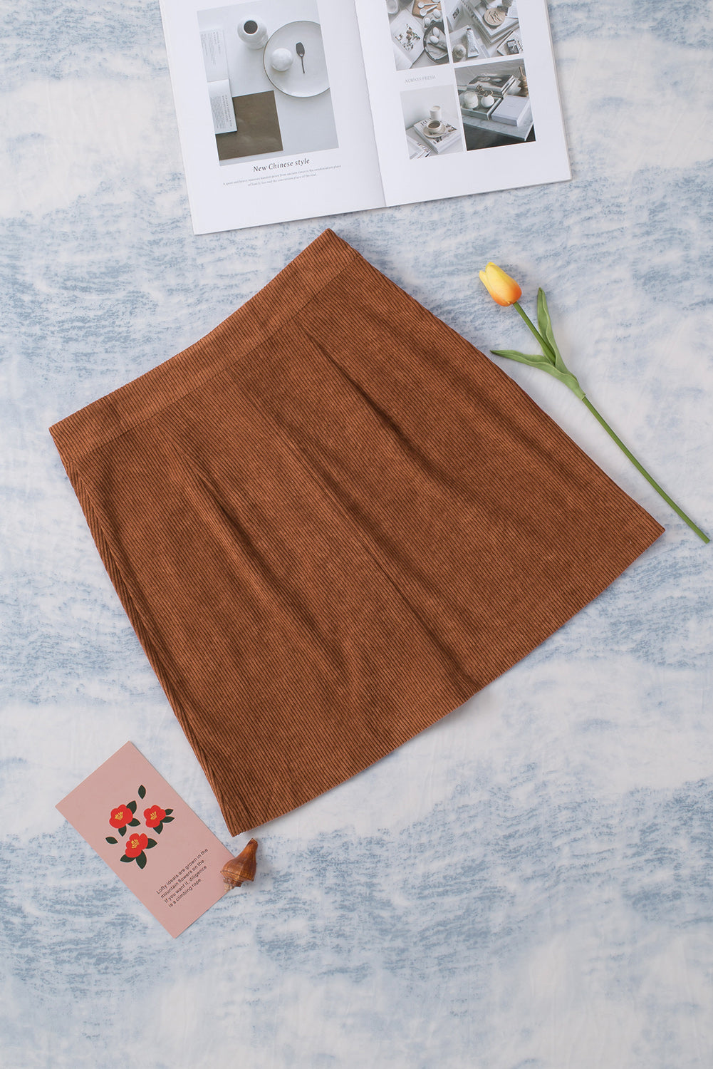 Buttoned Corduroy Mini Skirt-Teresa&#39;s Fashionista LLC