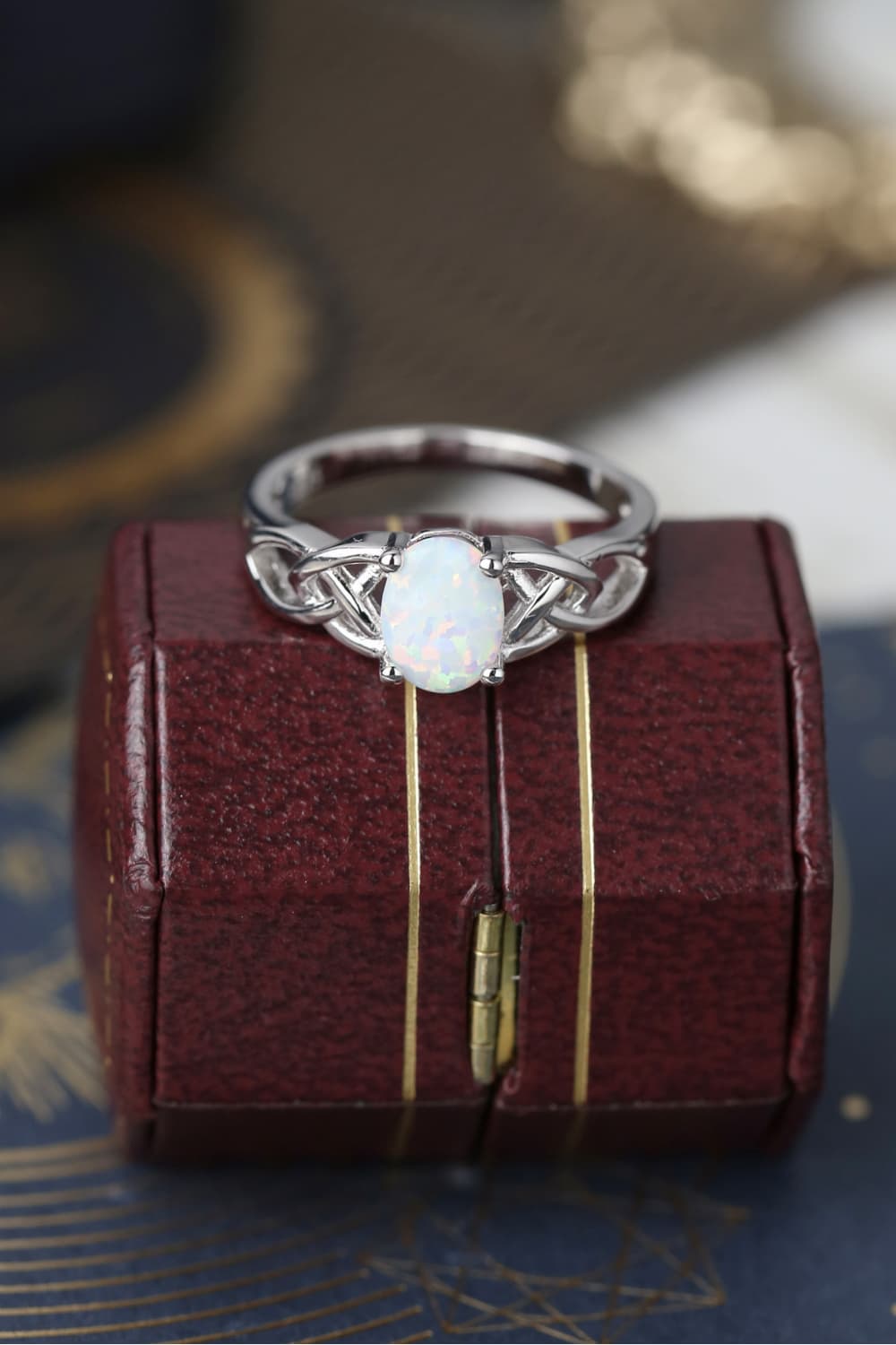 Crisscross 4-Prong Opal Ring-Teresa&#39;s Fashionista LLC