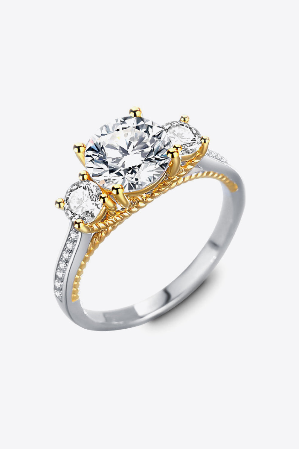 2 Carat Moissanite Contrast Ring-Teresa&#39;s Fashionista LLC