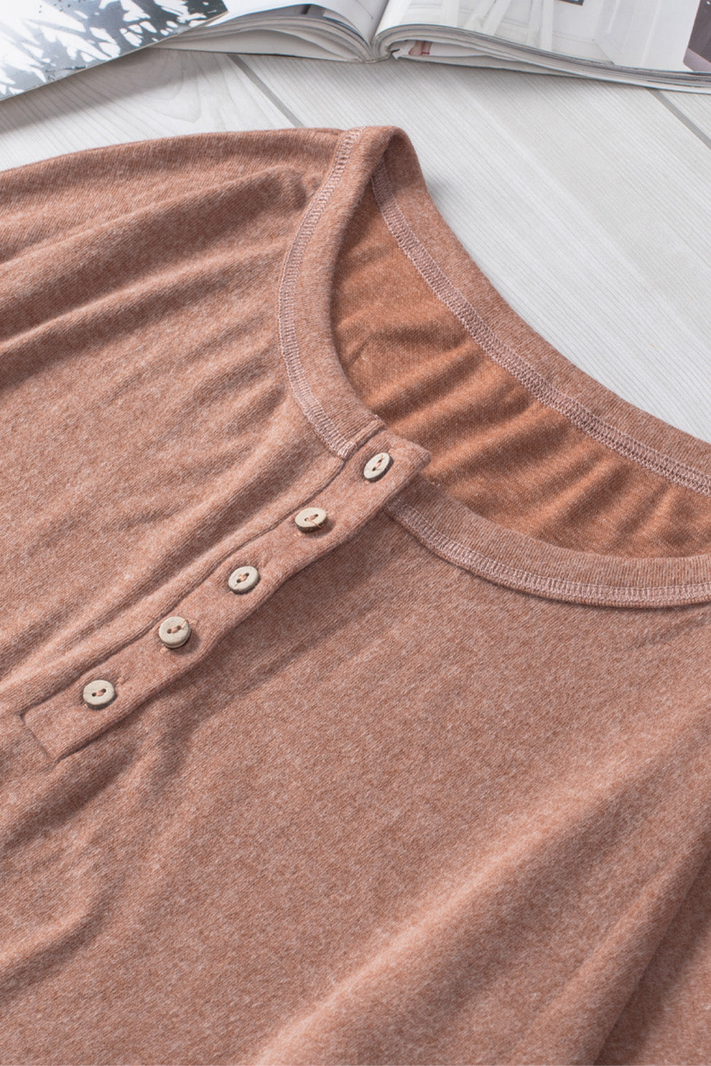 Long Sleeve Henley Top-Teresa&#39;s Fashionista LLC