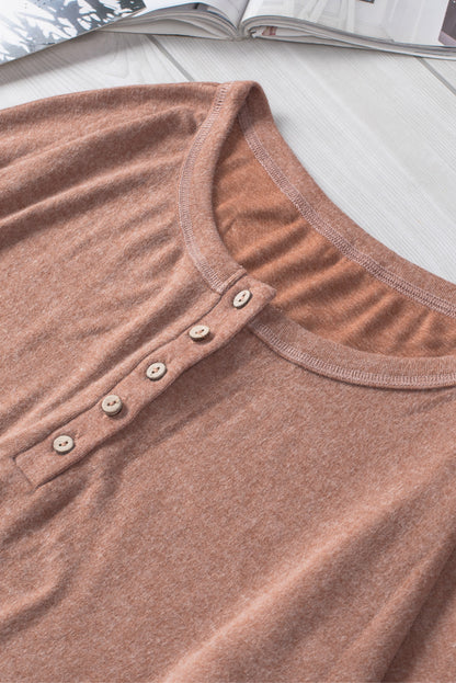 Long Sleeve Henley Top-Teresa&#39;s Fashionista LLC