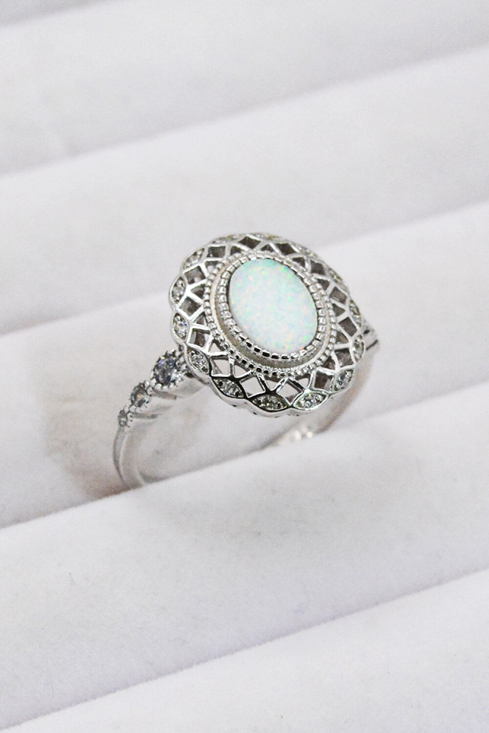 Feeling The Love 925 Sterling Silver Opal Ring-Teresa&#39;s Fashionista LLC