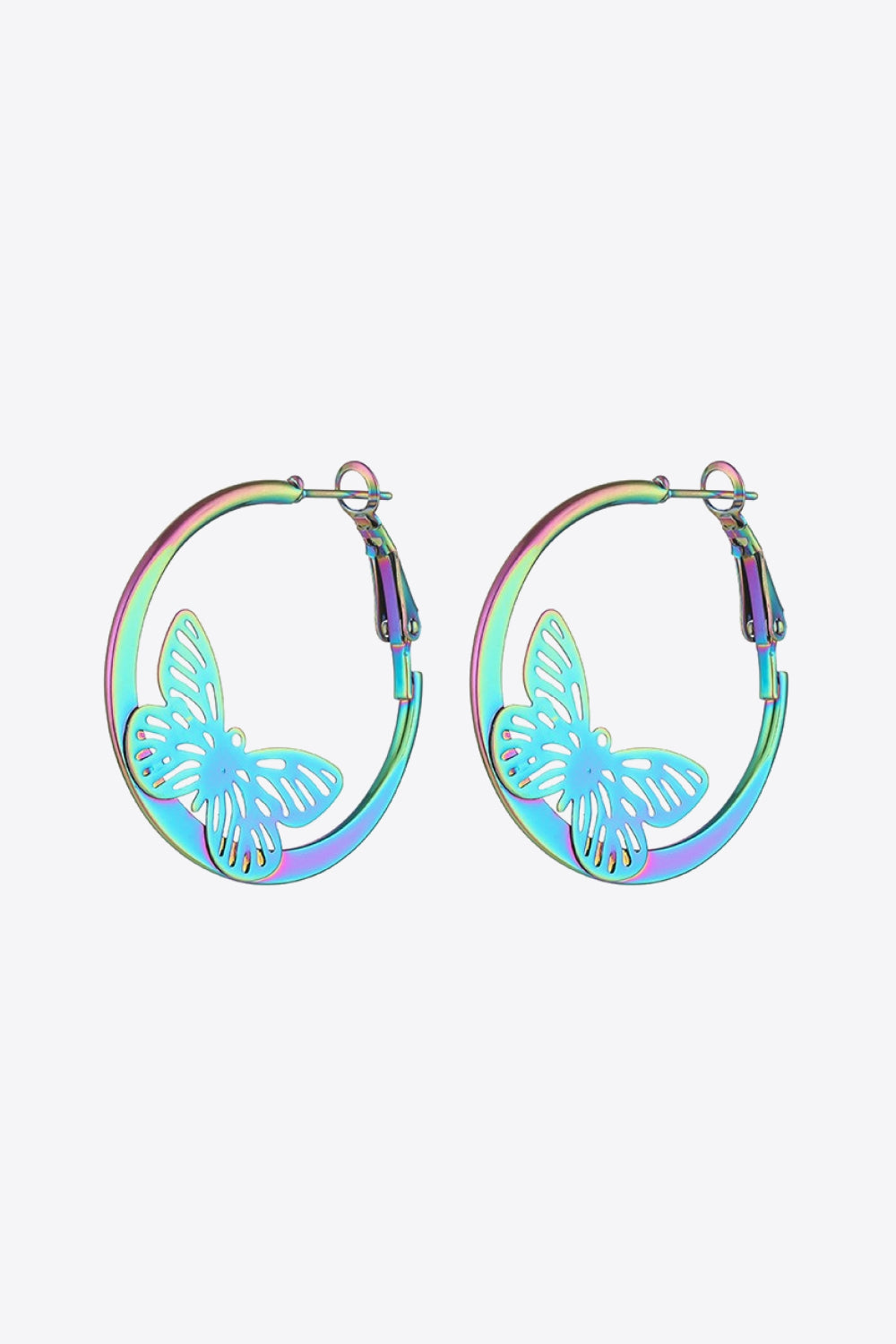 Multicolored Butterfly Huggie Earrings-Teresa&#39;s Fashionista LLC