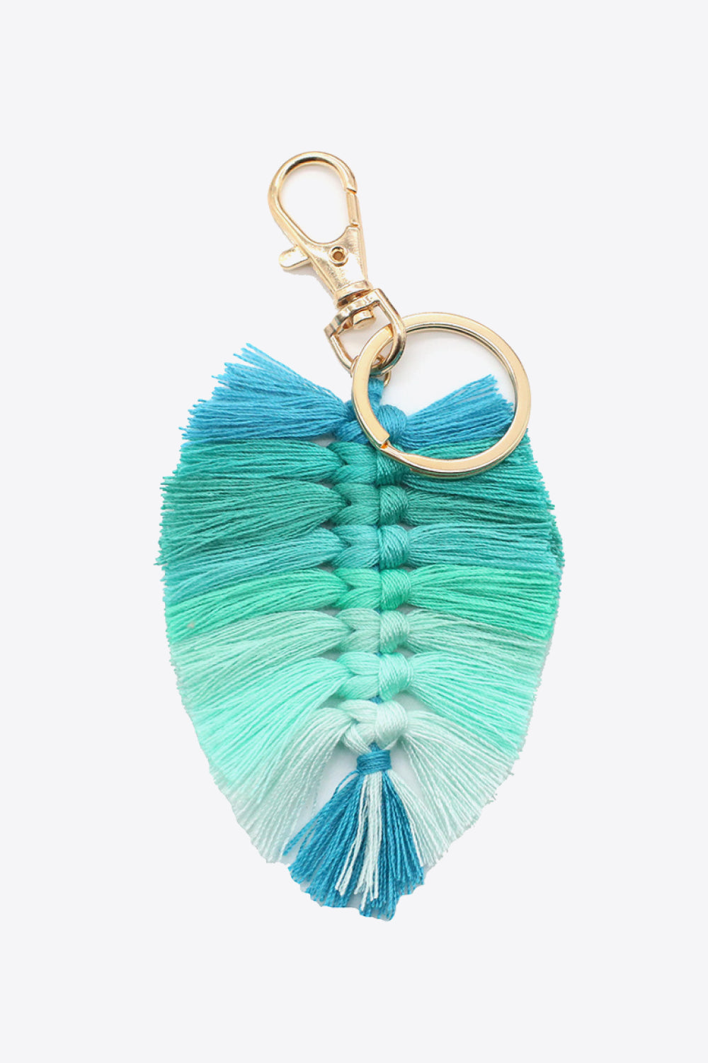 Assorted 4-Pack Leaf Shape Fringe Keychain-Teresa&#39;s Fashionista LLC