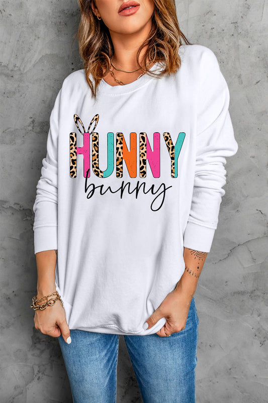 Easter HUNNY BUNNY Sweatshirt-Teresa&#39;s Fashionista LLC