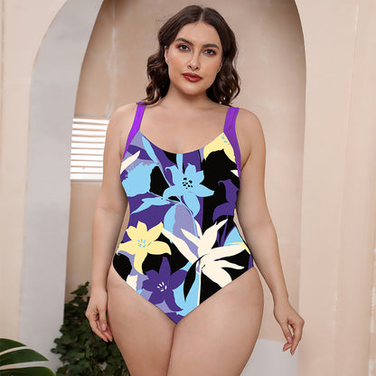 Full Size Printed Scoop Neck Sleeveless One-Piece Swimsuit-Teresa&#39;s Fashionista LLC