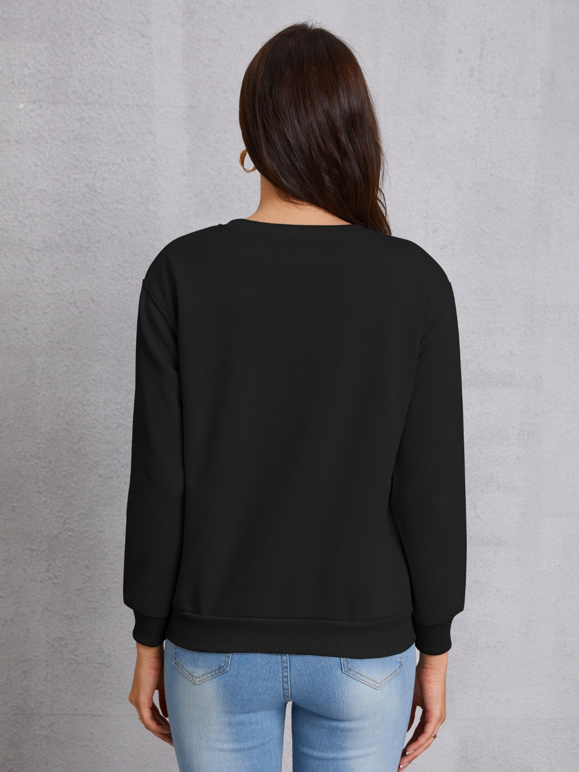 FEELING LUCKY Round Neck Sweatshirt-Teresa&#39;s Fashionista LLC