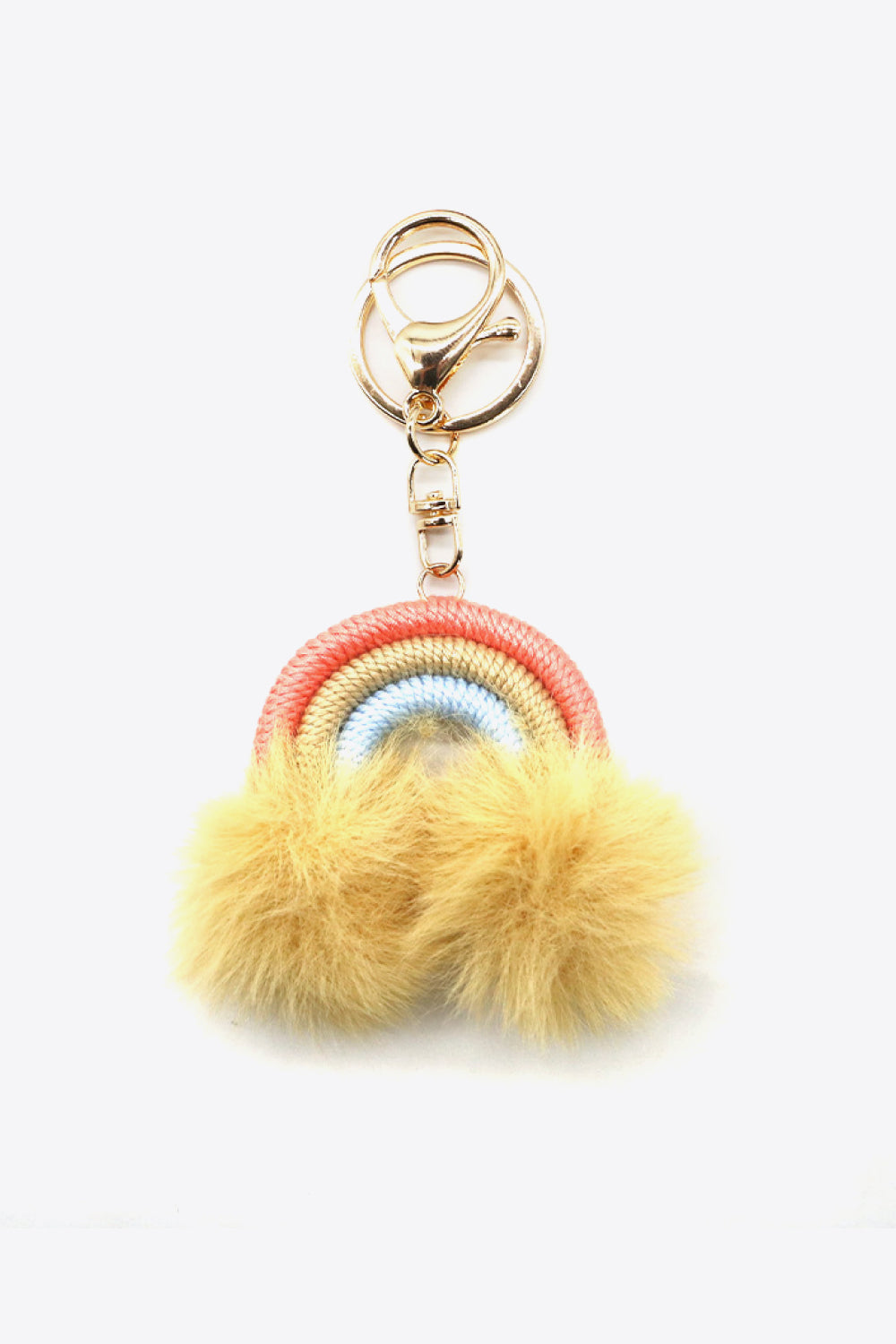 Assorted 4-Pack Rainbow Pom Pom Keychain-Teresa&#39;s Fashionista LLC