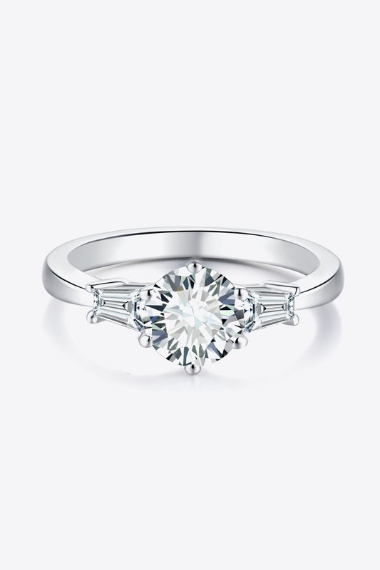 Loyal Love 1 Carat Moissanite Platinum-Plated Ring-Teresa&#39;s Fashionista LLC