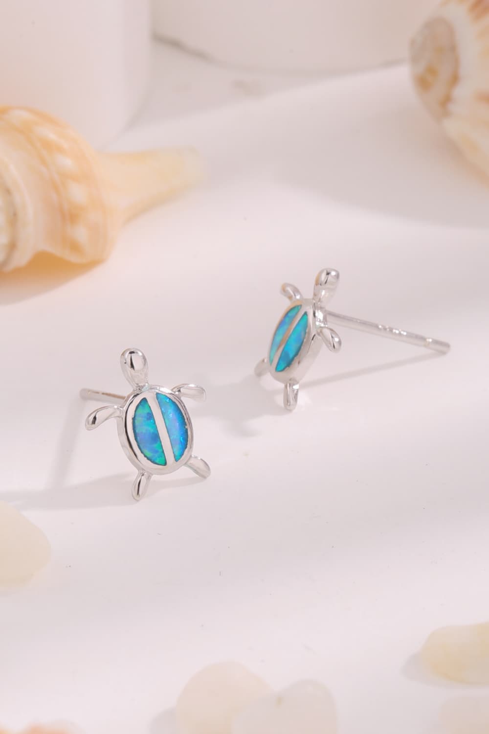 Opal Turtle 925 Sterling Silver Stud Earrings-Teresa&#39;s Fashionista LLC