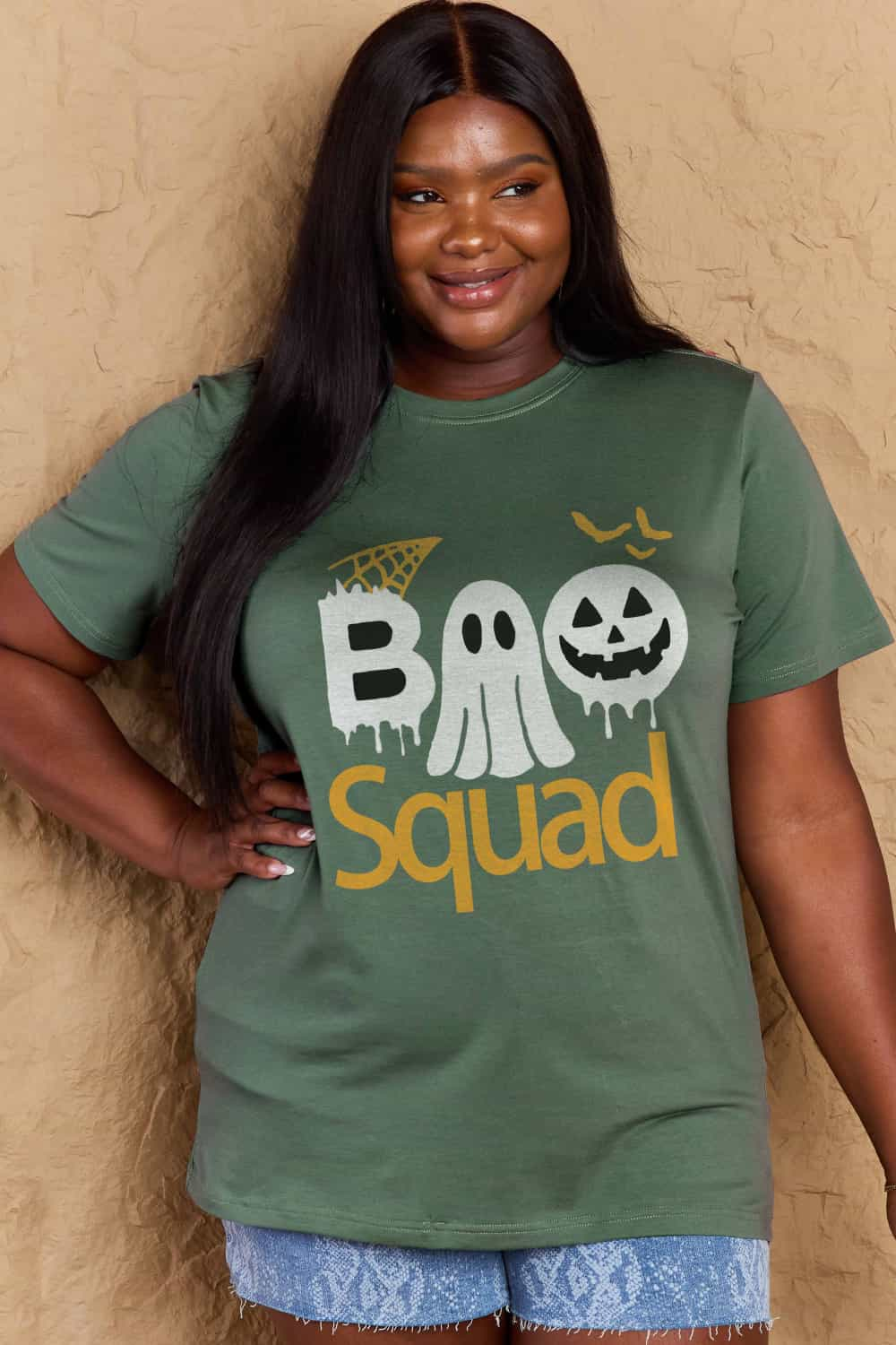 Simply Love Full Size BOO SQUAD Graphic Cotton T-Shirt-Teresa&#39;s Fashionista LLC