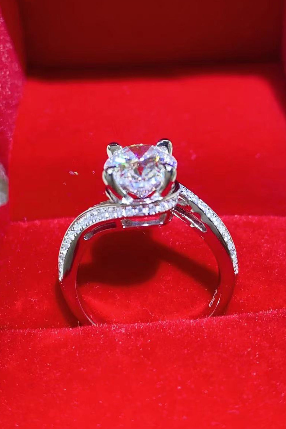 3 Carat Moissanite Side Stone Ring-Teresa&#39;s Fashionista LLC