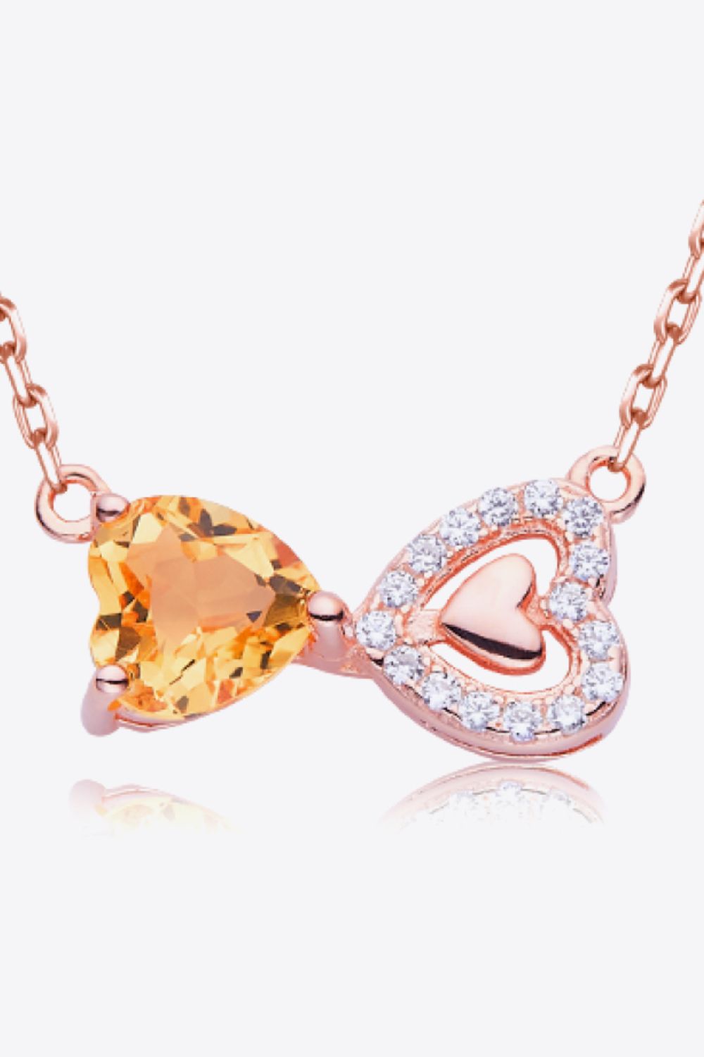 Citrine Heart 925 Sterling Silver Necklace-Teresa&#39;s Fashionista LLC