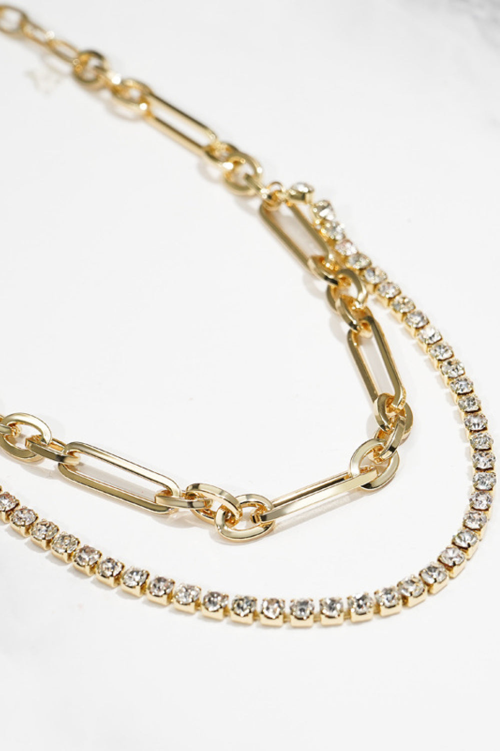 18K Gold Plated Glass Stone Necklace-Teresa&#39;s Fashionista LLC