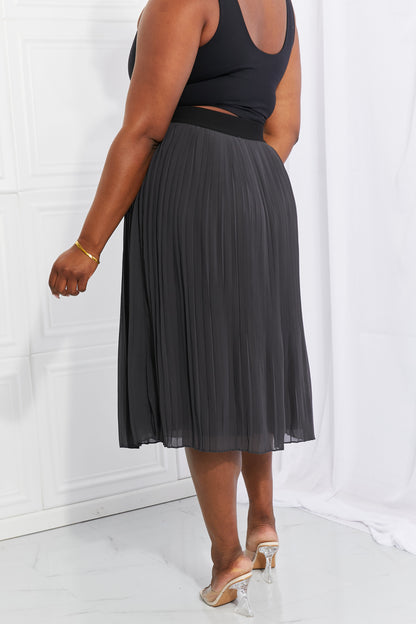 Zenana Full Size Romantic At Heart Pleated Chiffon Midi Skirt-Teresa&#39;s Fashionista LLC