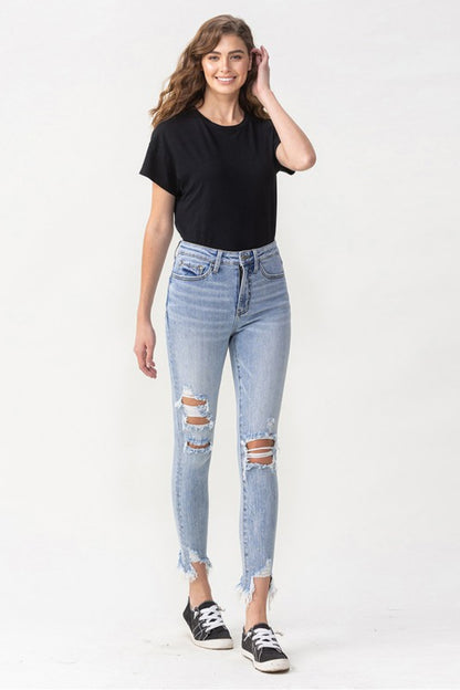 Lovervet Full Size Lauren Distressed High Rise Skinny Jeans-Teresa&#39;s Fashionista LLC