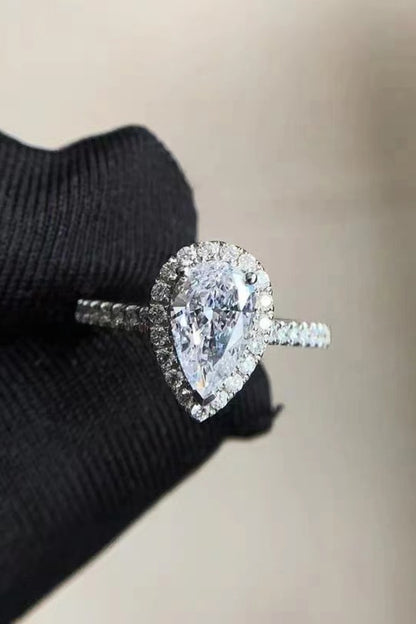 2 Carat Moissanite Teardrop Cluster Ring-Teresa&#39;s Fashionista LLC